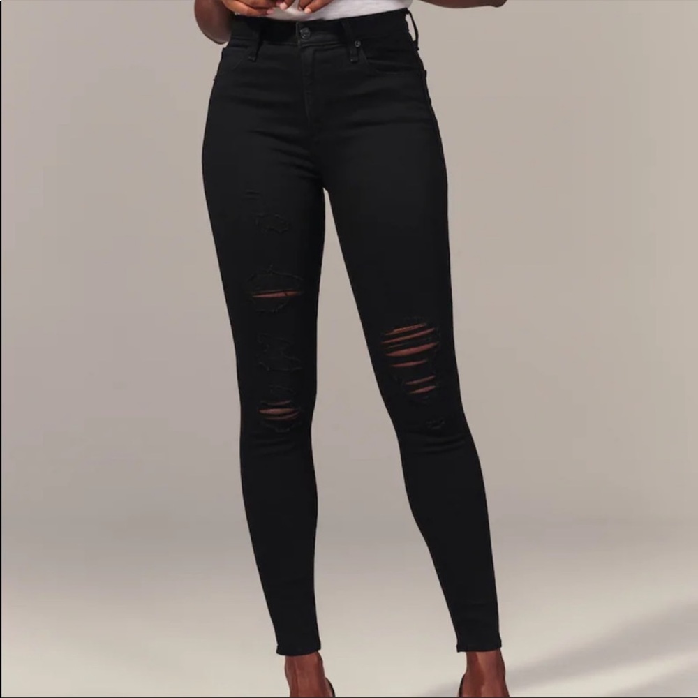 Abercrombie curve love high rise skinny black jeans size 27S